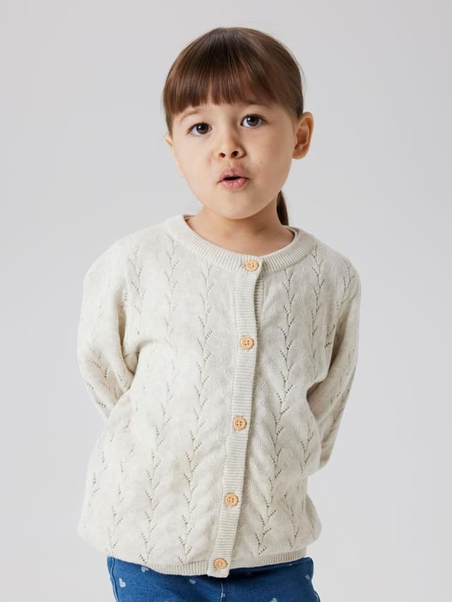Detalle 2 de Cardigan lavorato a maglia in cotone biologico per bambine e ragazze NAME IT Nmfbanni LS Knit Card
