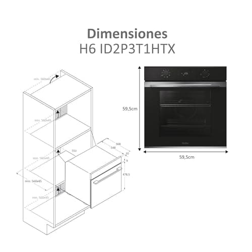 Detalle de Haier ID Series 2 H6 ID2P3T1HTX: horno multifunción hidrolítico de 78 L con limpieza automática