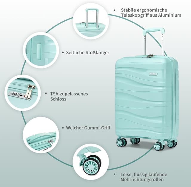 Thumbnail 2 de KONO Handgepäckkoffer Leicht Hartschale