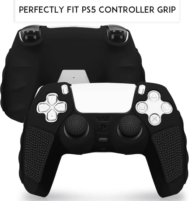 Detalle de SIKEMAY Anti-Slip PS5 Controller Skin (2-Pack) with 8 Thumb Grip Caps