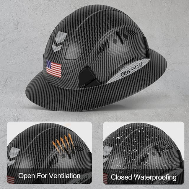 Thumbnail 1 de DS-SMAAT Structure Full Brim Hard Hat with Cooling Towel 6-point 🪖