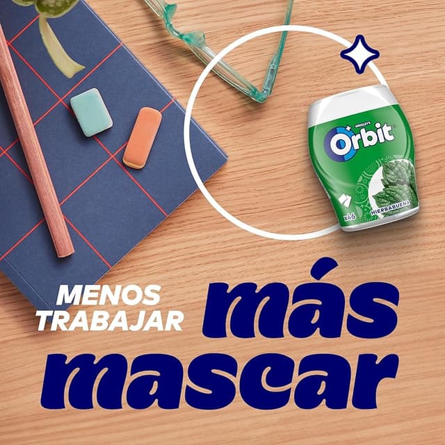 Thumbnail 4 de Orbit Bote de Chicles Sin Azúcar Hierbabuena 🌿 Larga Duración (6x46)