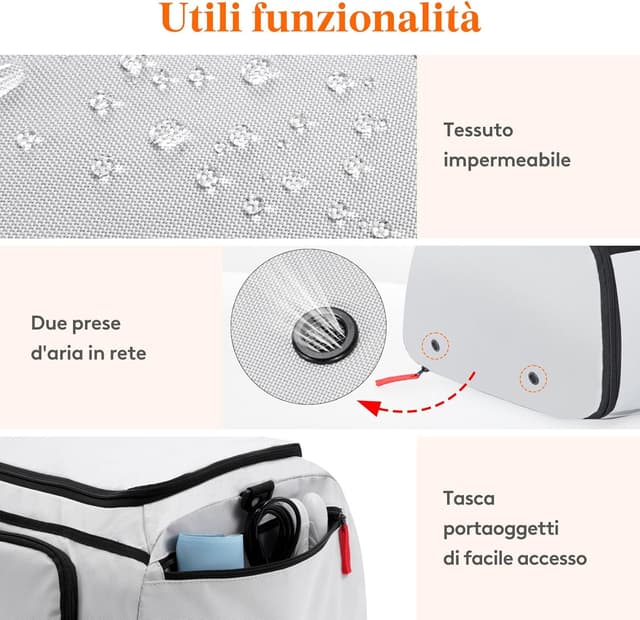 Detalle de Lifewit Borsone palestra 40L 3-in-1 con vano scarpe e tasche impermeabili, grigio argento (55 x 36 x 20 cm)