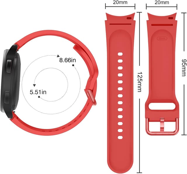 Detalle de OVERSTEP silicone replacement strap for Samsung Galaxy Watch 4 / Watch 4 Classic (40mm–44mm / 42mm–46mm)