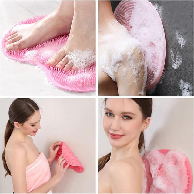 Thumbnail 4 de 2Pcs Shower Foot Scrubber Wall-Mounted Exfoliator for Callus Removal