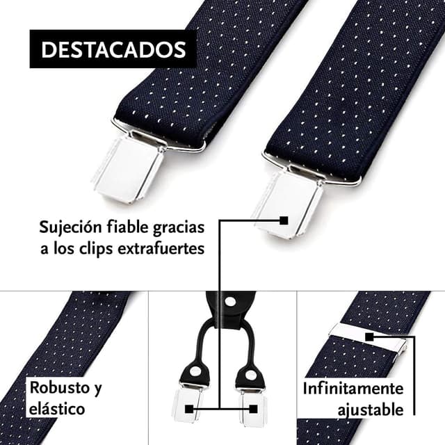 Thumbnail 3 de DonDon Tirantes hombre 3,5 cm con 4 clips