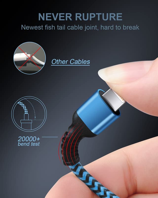 Detalle 2 de USB to Lightning Cable 2Pack 10ft Braided