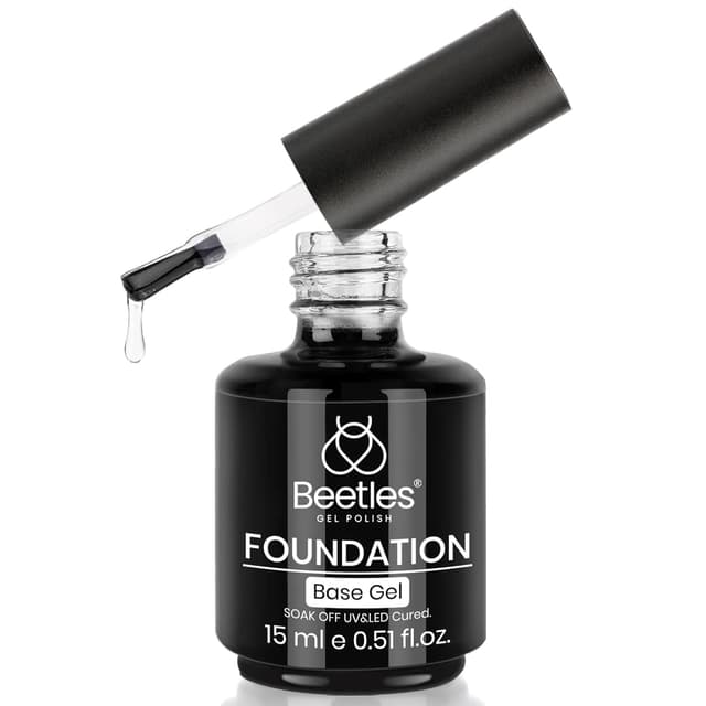 Detalle de Beetles No Wipe Base Coat 15 ml – Unterlack für Gel-Lack, Einweich-Gel und Naturnägel