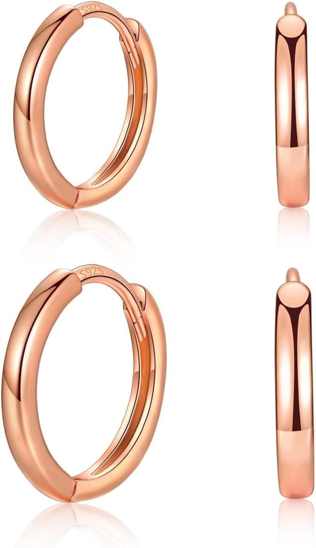 Thumbnail 6 de MASOP Creolen Silber 925 Stecker (8/10/12 mm) – kleine Ohringe für Damen, Frauen, Mädchen und Herren