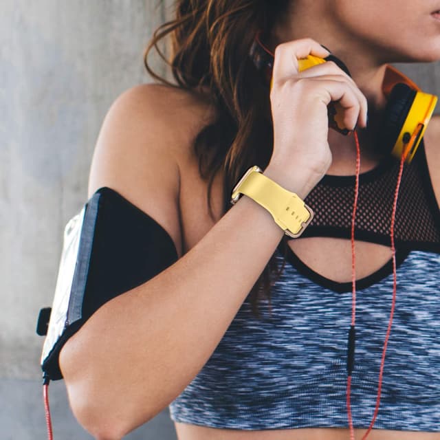 Detalle 2 de Adepoy 2-Pack Soft Silicone Sport Watch Straps for Apple Watch (38–49mm) with Classic Clasp