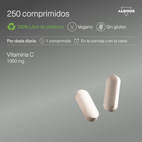 Detalle de ALDOUS Vitamina C 1000 mg, 250 comprimidos 🍊