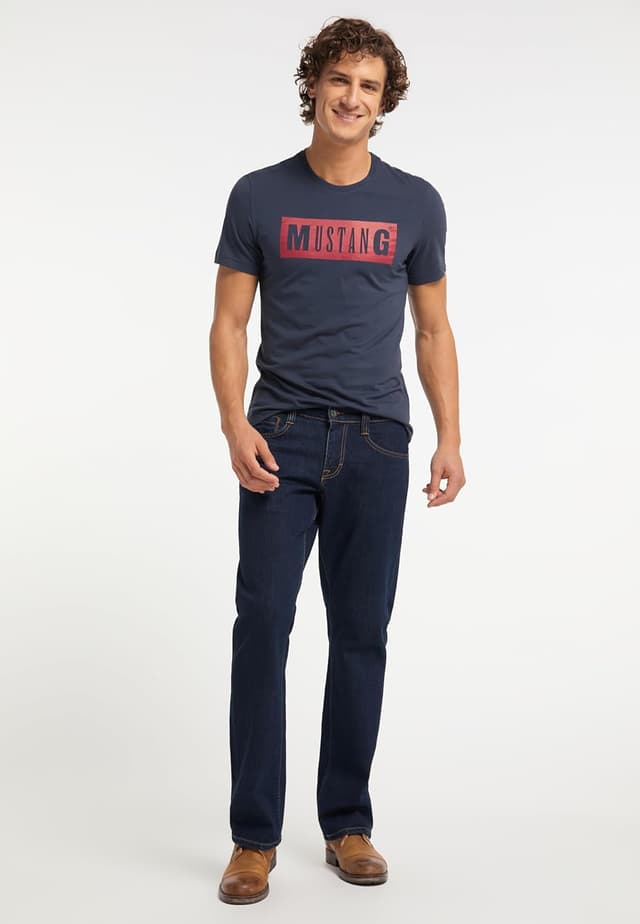 Detalle de MUSTANG Herren Stretch-Jeans Oregon Bootcut (Schwarz/Blau) – Denim mit Komfort