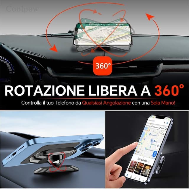 Thumbnail 5 de Coolpow Supporto Magnetico Cellulare Auto 2 pezzi