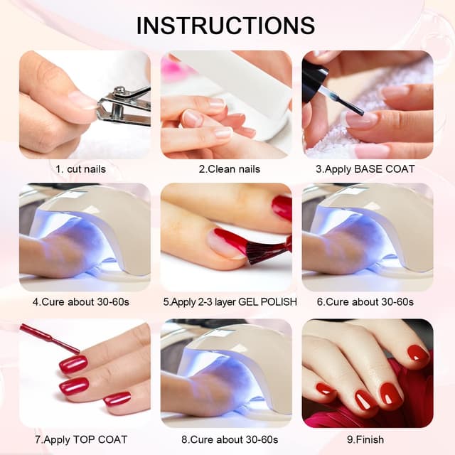 Detalle 2 de YSUVIN UV Nagellack Nude Set (6 Stück) – Nude Rosa Gel Nagellack, Soak-Off UV