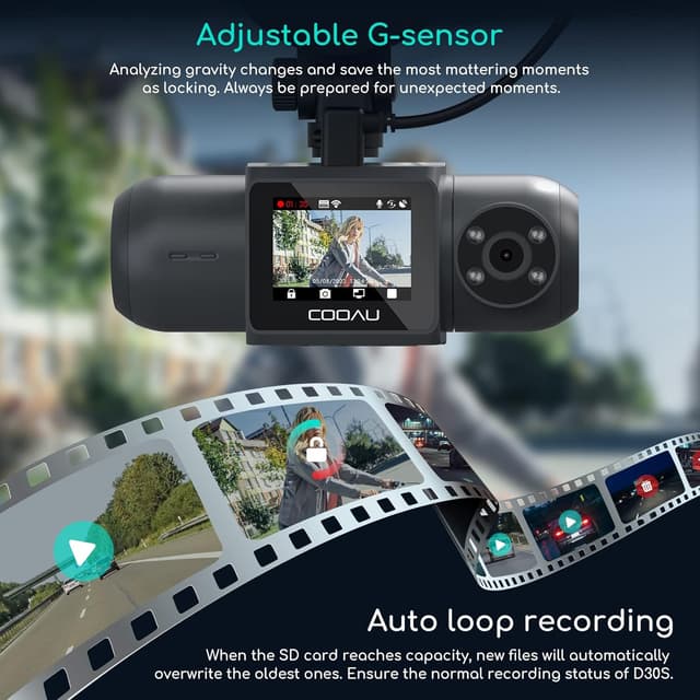 Thumbnail 6 de COOAU D30S 4K Dash Cam with GPS
