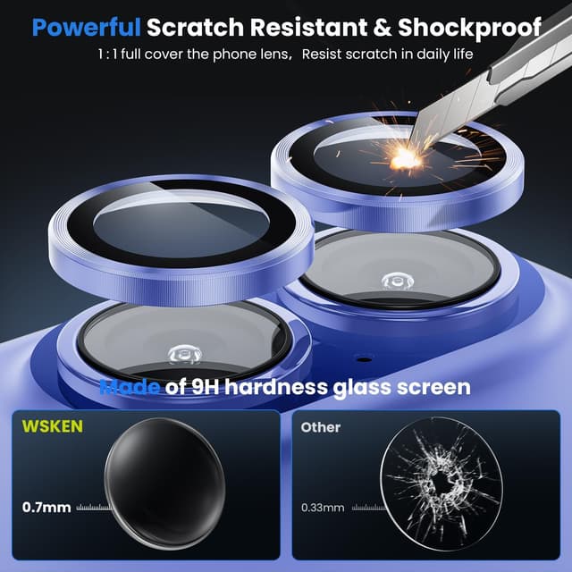 Detalle de iPhone 17 camera lens protector 9H