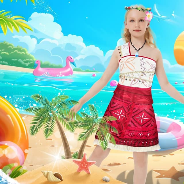 Thumbnail 5 de BSBUY Déguisement Vaiana Filles Robe Princesse