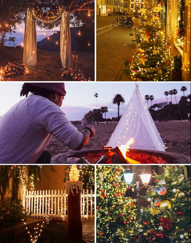 Detalle de BESCOST Catena Luminosa Solare Esterno IP65 da 24 m con 240 LED e 8 modalità