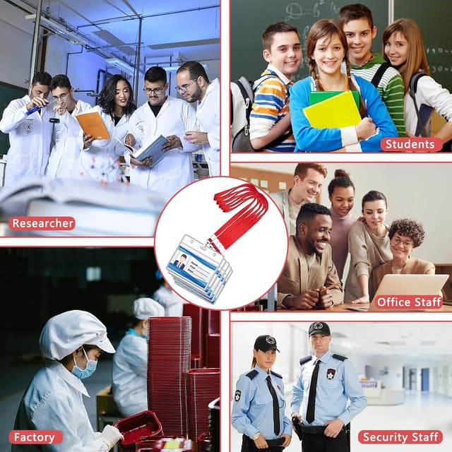 Thumbnail 6 de XHDA Red 50PCS Lanyards with Card Holders 50pc