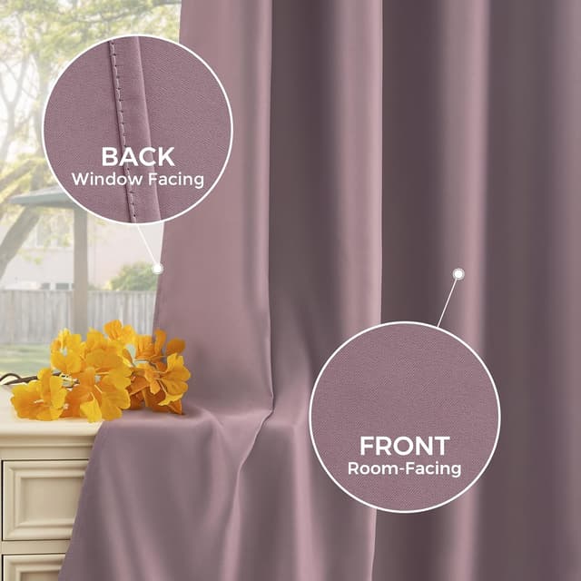 Thumbnail 2 de MRTREES Rideau occultant Rose Poudré 140x160 cm