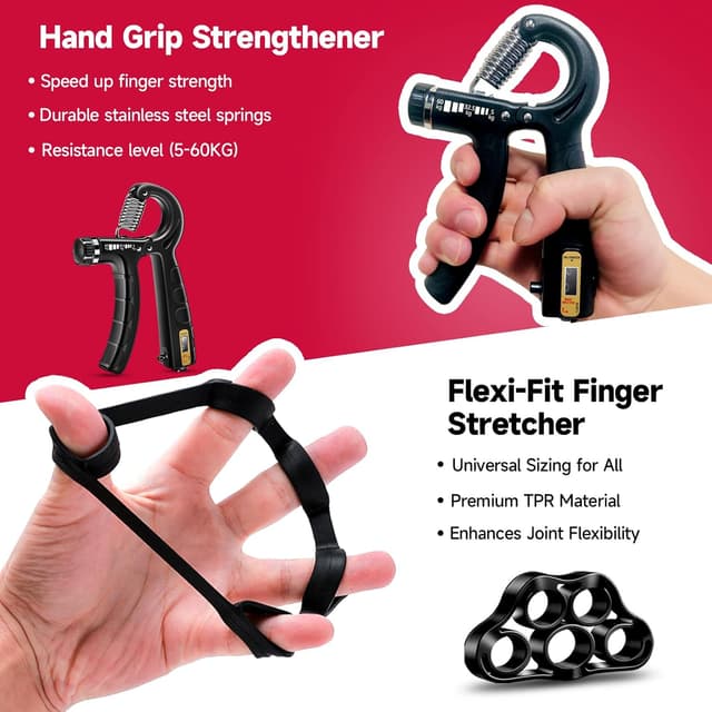 Detalle de FitBeast Hand Grip Strengthener 5-pack 🏋