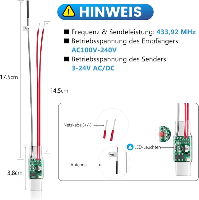 Detalle 1 de Satisure Doorbell Set estensione radio 110 dB