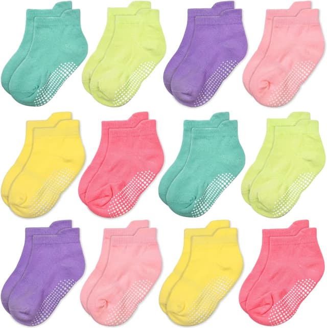 Detalle de GRPSKCOS Stoppersocken Kinder – 12 Paar Rutschsocken mit ABS für 6–12 Monate bis 5–7 Jahre