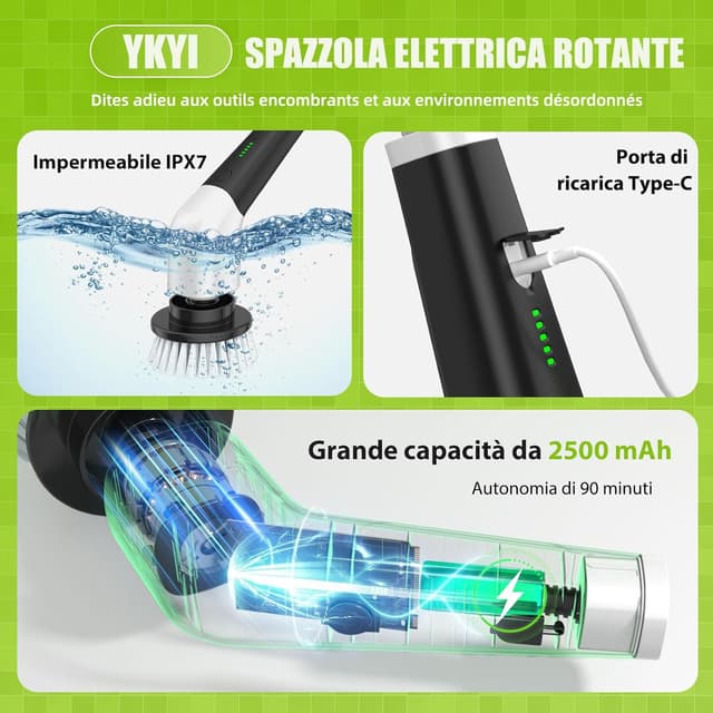 Detalle de Spazzola elettrica rotante YKYI 8 testine