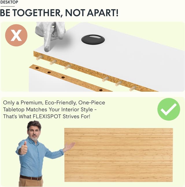 Detalle de FLEXISPOT Bureau Assis-Debout réglable en hauteur 120x60 cm blanc (mémoire 4 positions)