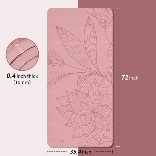Detalle 2 de PAIDU Large Yoga Mat (72”x36”x0.4”) Extra Wide & Thick Non-Slip Exercise Mat