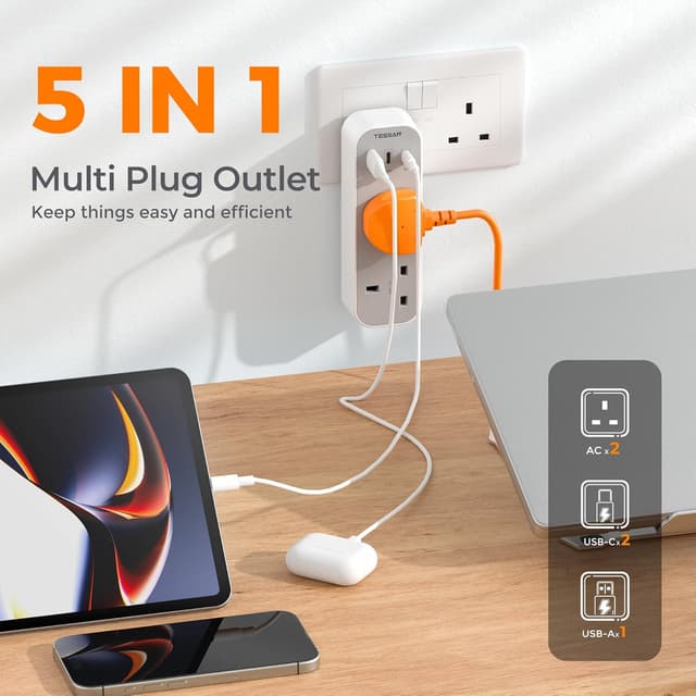 Detalle de TESSAN USB C charger adapter 3250W