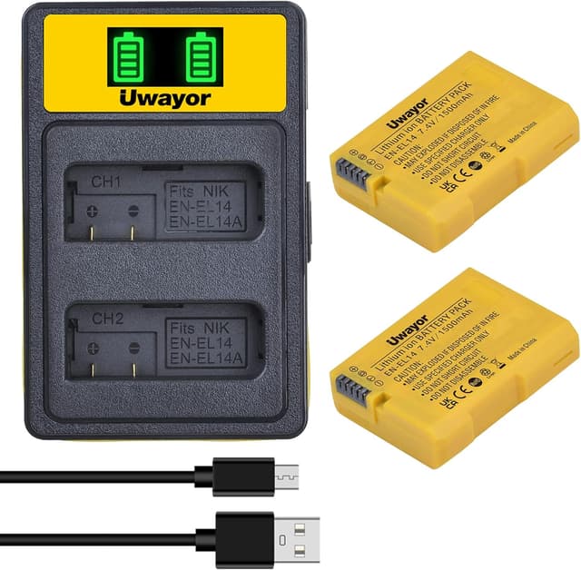 Detalle de Uwayor EN-EL14A 2 Pack battery