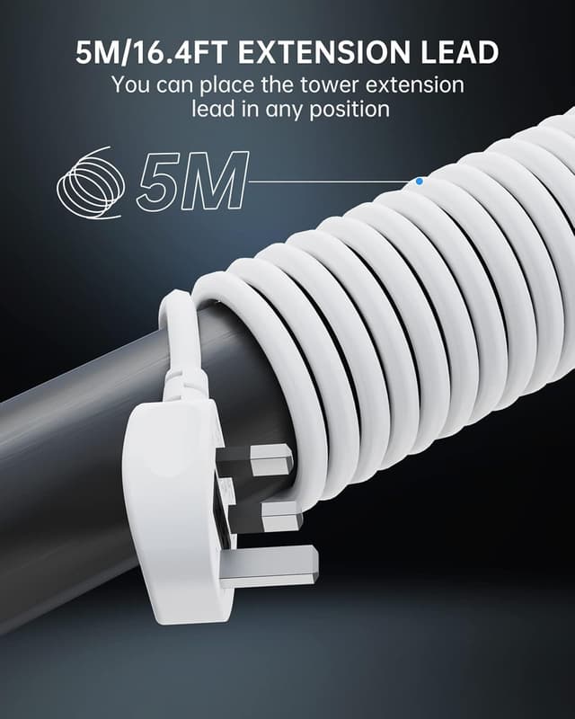 Detalle de Aodeng Tower Extension Lead with USB Slots, 5m 12-way outlets and 4 USB ports (1 Type C + 3 USB-A)