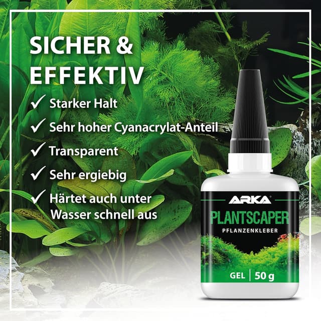 Thumbnail 6 de ARKA Plantscaper Aquascaping Pflanzenkleber Gel (50 g) – tropffrei & haftet an Moos, Pflanzen, Wurzeln & Steinen