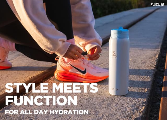 Thumbnail 4 de Fuel24 Duo stainless steel water bottle (700ml or 1L) with dual-use lid and straw