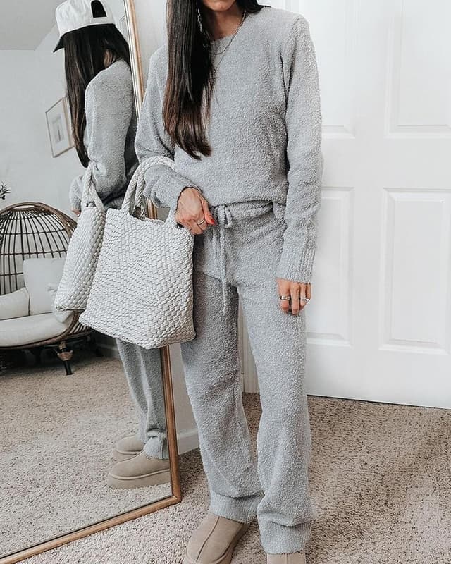 Detalle 2 de luvamia Women's Casual Pajama Set fuzzy fleece loungewear