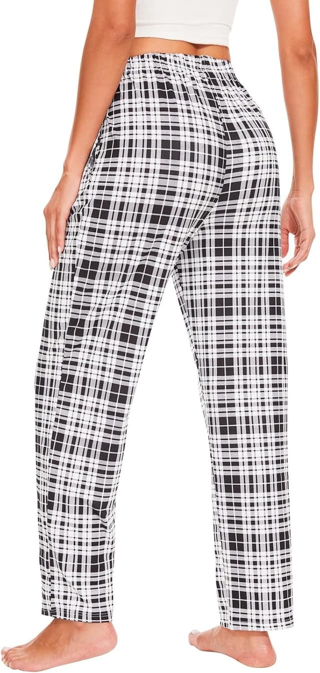 Detalle de Ymmchy Damen Pyjamahose lang im 2er-Pack – weich, weich fallend und mit Taschen