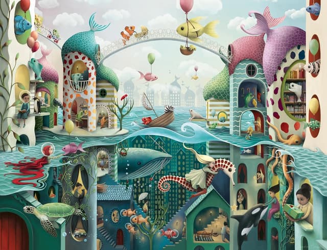 Detalle de Puzzle Ravensburger 2000 pièces poissons