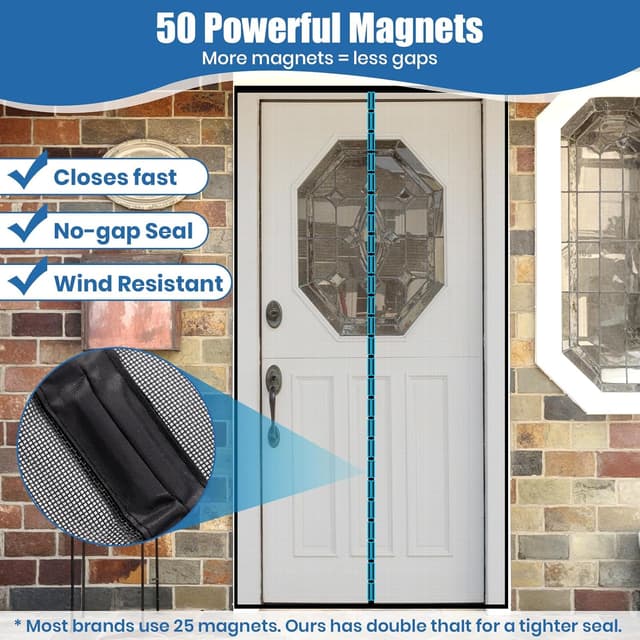 Detalle 2 de Velway zanzariera magnetica 90 x 210 cm