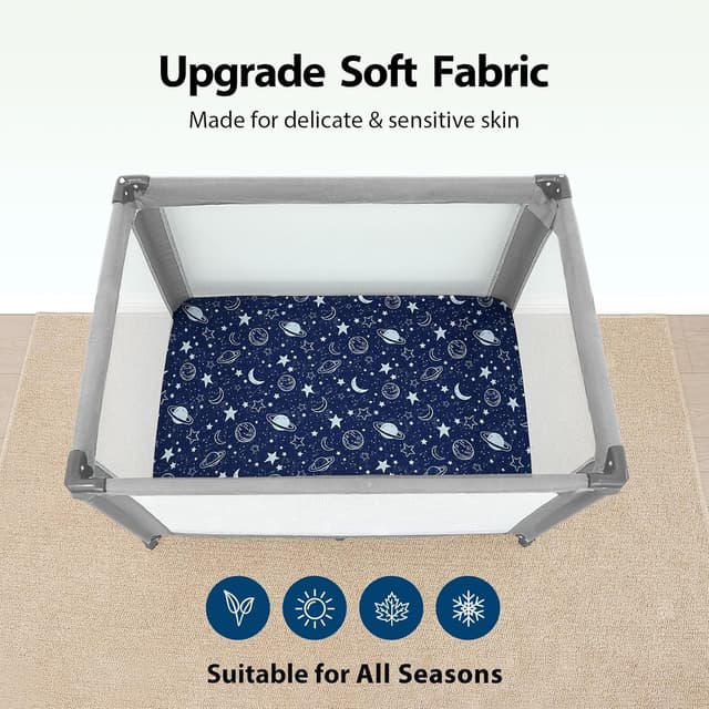 Thumbnail 2 de Unnivoll Travel Cot Sheets 95x65cm