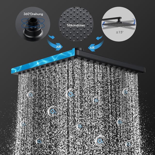 Thumbnail 6 de HOMELODY Duschsystem mit Thermostat Schwarz
