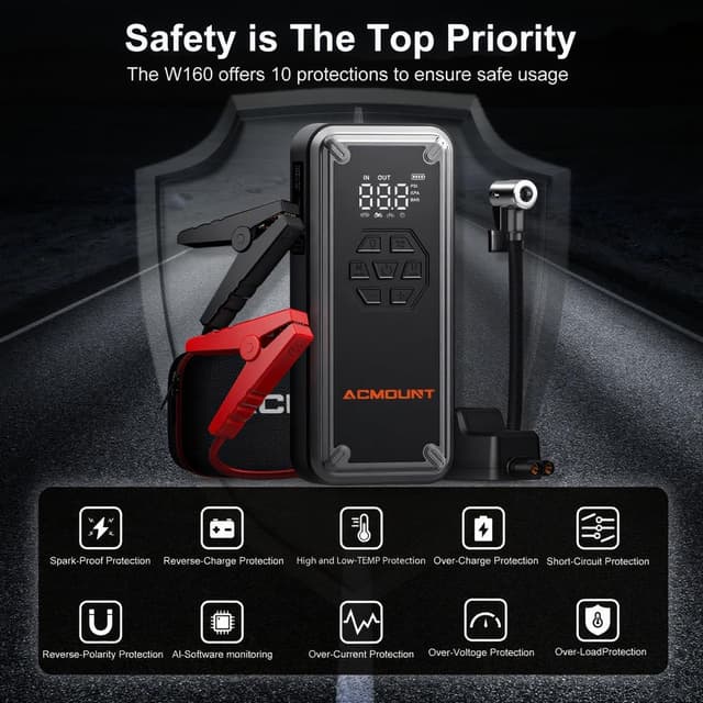 Thumbnail 5 de Acmount 7000A 12V Jump Starter with 150PSI Compressor