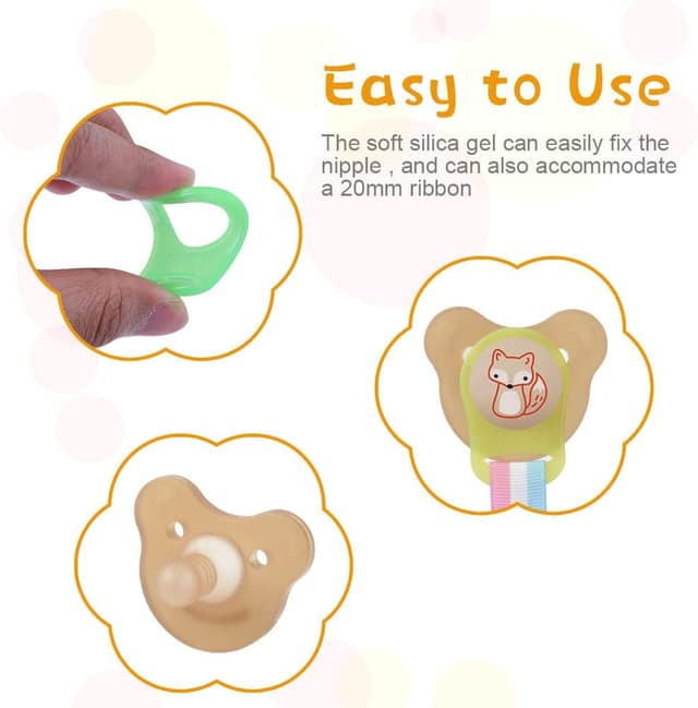 Detalle de Vicloon anello in silicone con adattatori per ciuccio (12 pezzi)