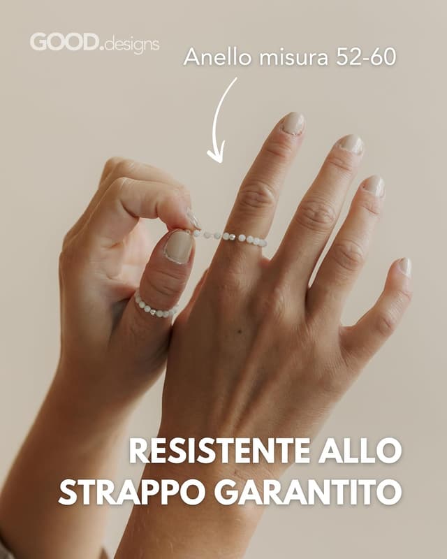Detalle de GD GOOD.designs Anello anti-stress con perle di pietra naturale e rotazione elastica