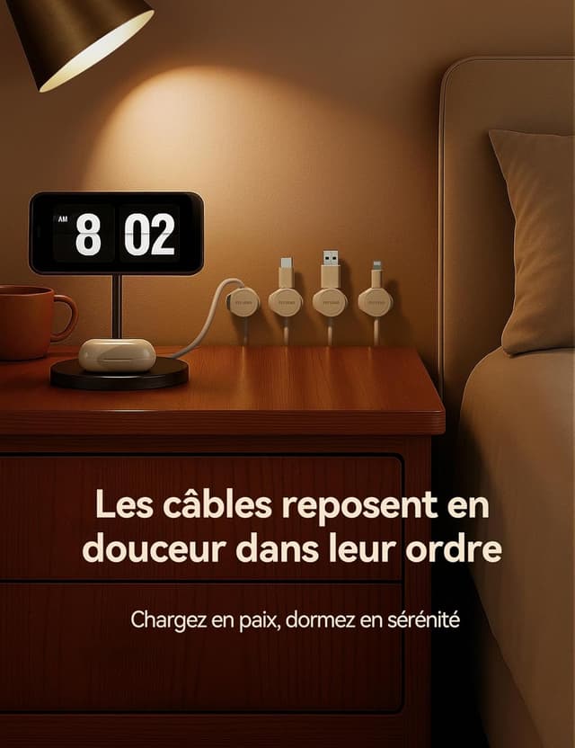 Thumbnail 6 de FLYLEAD 8 Pièces Clips Câble en Silicone