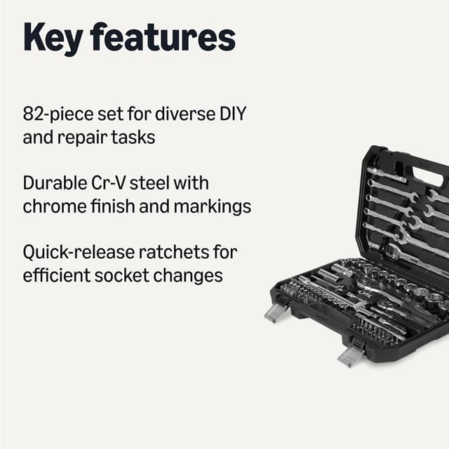 Detalle 2 de Amazon Basics 82-Piece Socket Set