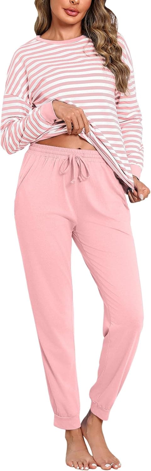 Thumbnail 6 de Ensemble pyjama femme Bresdk en coton rayé, manches longues et pantalon hiver