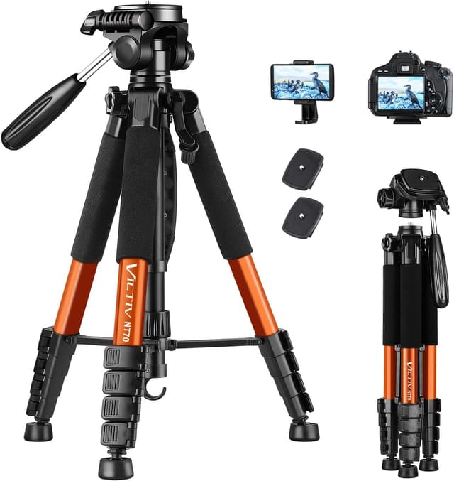 Detalle de Victiv 182 cm Aluminium Stativ für DSLR und Smartphone