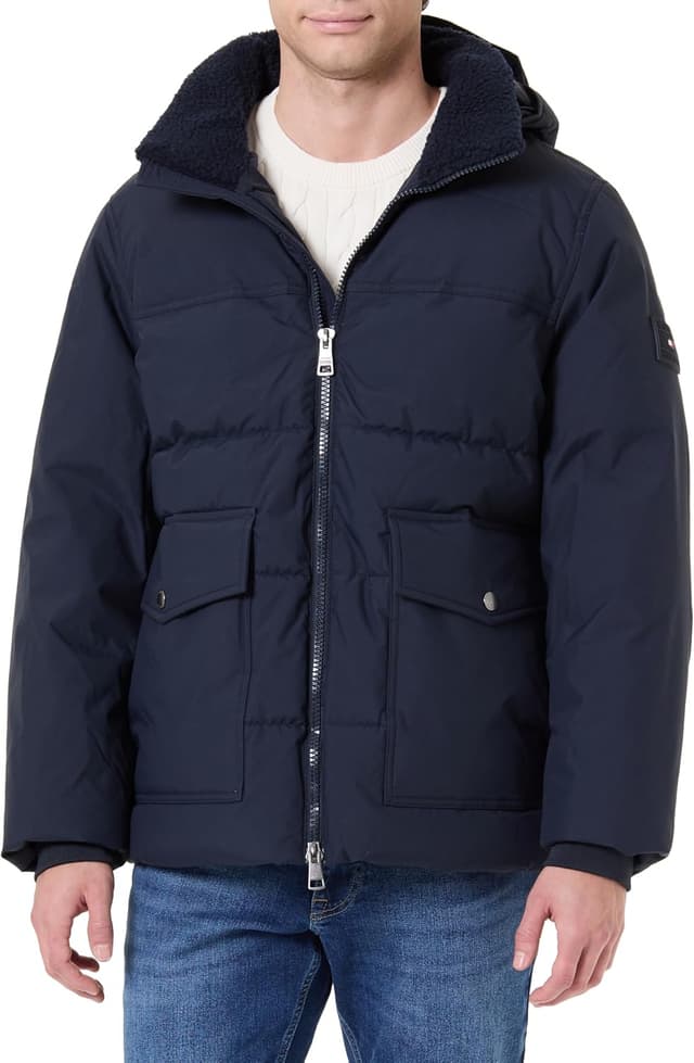 Detalle de Tommy Hilfiger Rockie Utility : veste matelassée homme matelassée avec capuche