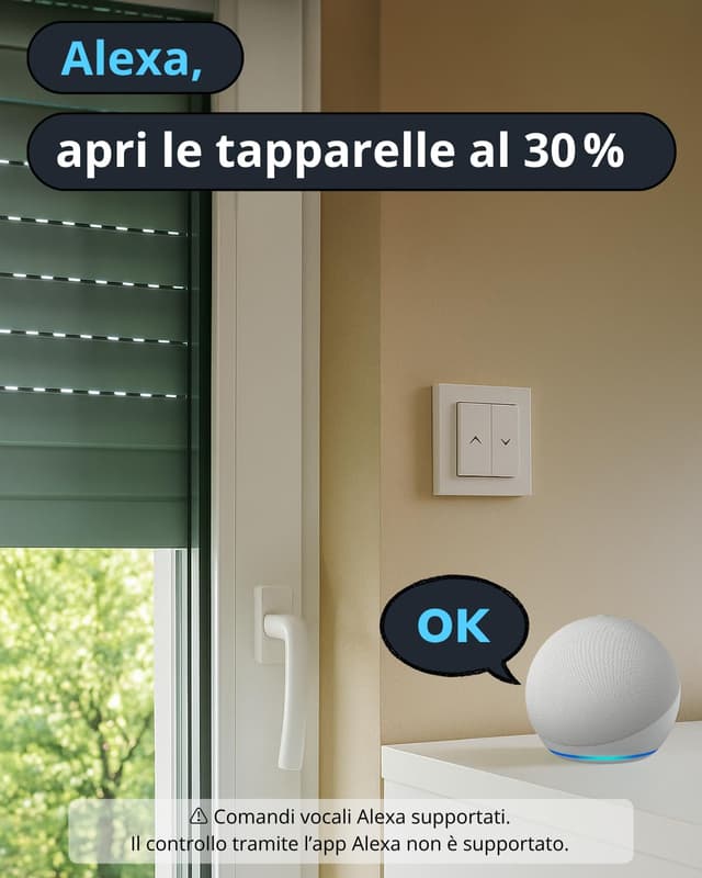 Detalle 2 de LoraTap modulo tapparella Wi‑Fi Smart Life con regolazione 0–100% e controllo Alexa per interruttore a 2 pulsanti